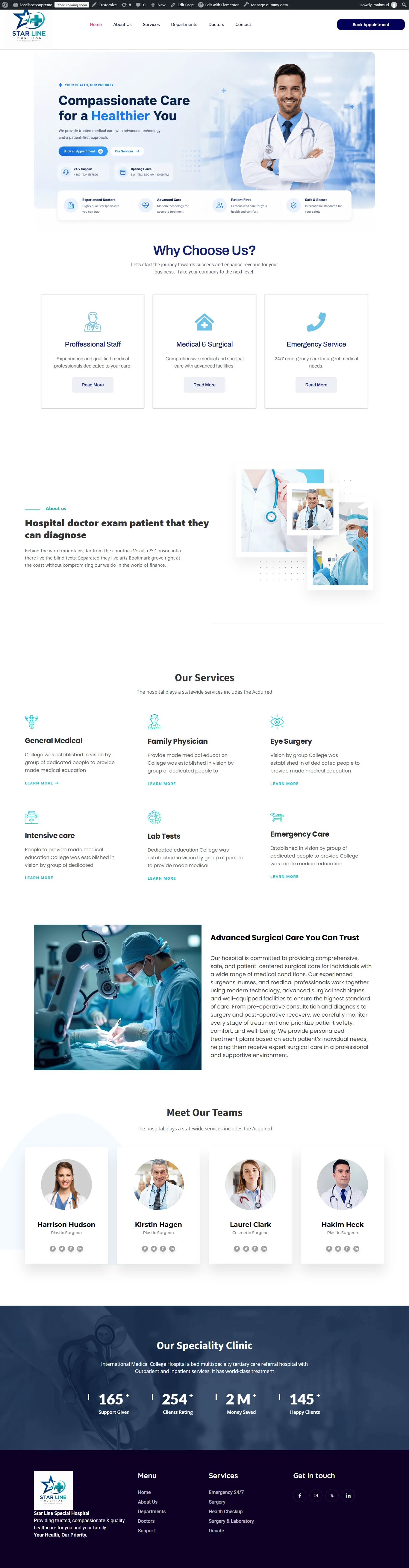 Star Line Hospital website preview