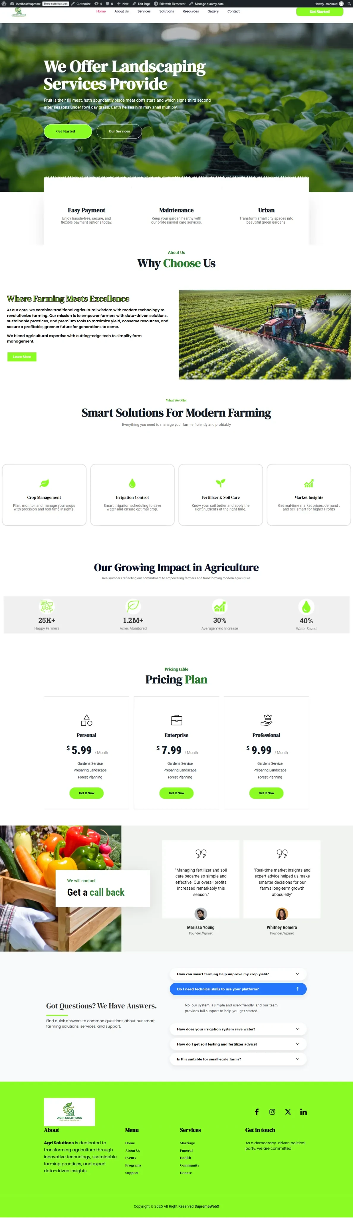 Agri Solutions website preview